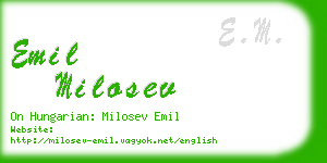 emil milosev business card